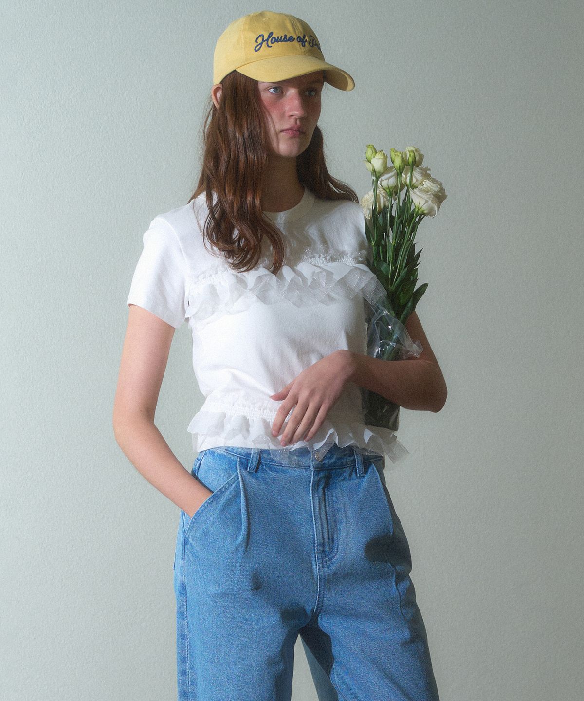 하우스 오브 폰드(HOUSE OF POND) Lace Layered Span T Shirt_Ivory