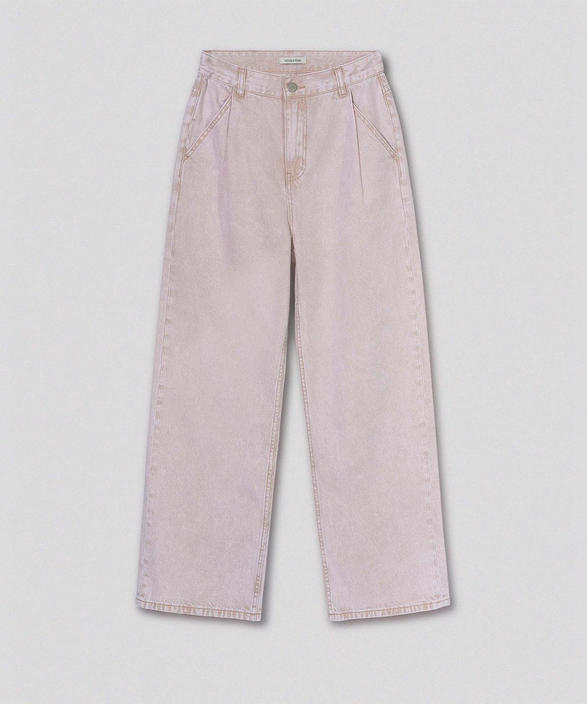 하우스 오브 폰드(HOUSE OF POND) Wide Leg Pintuck Denim Jeans_Pink