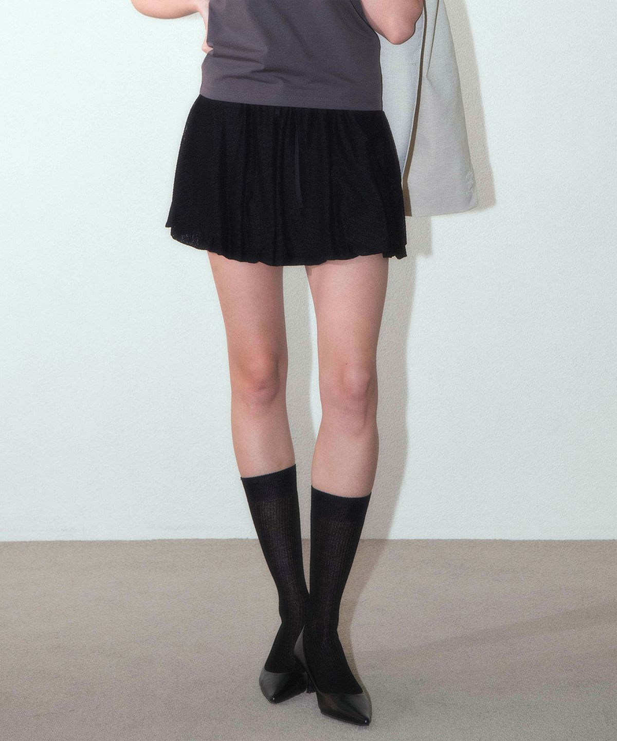 하우스 오브 폰드(HOUSE OF POND) Fog Flower Balloon Skirt_Black