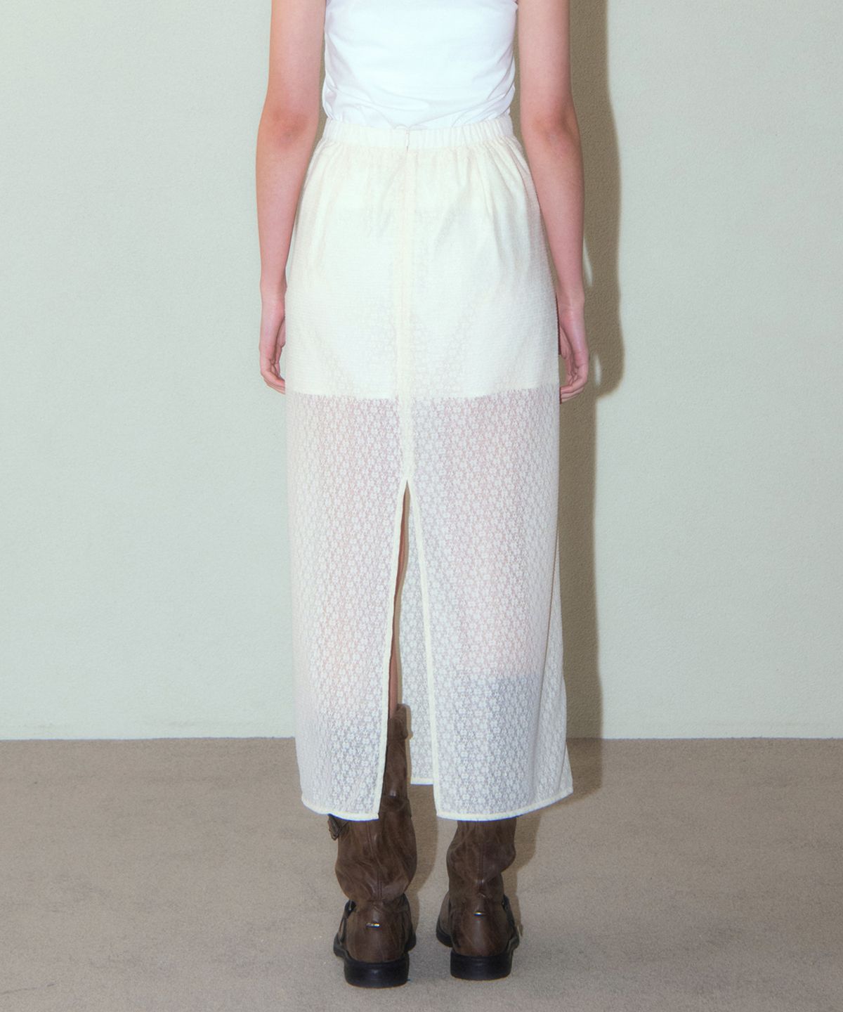 하우스 오브 폰드(HOUSE OF POND) Fog Flower Maxi Skirt_Ivory