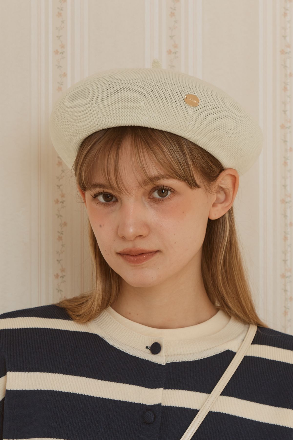아노에틱(ANOETIC) GOLD LOGO BASIC BERET_IVORY