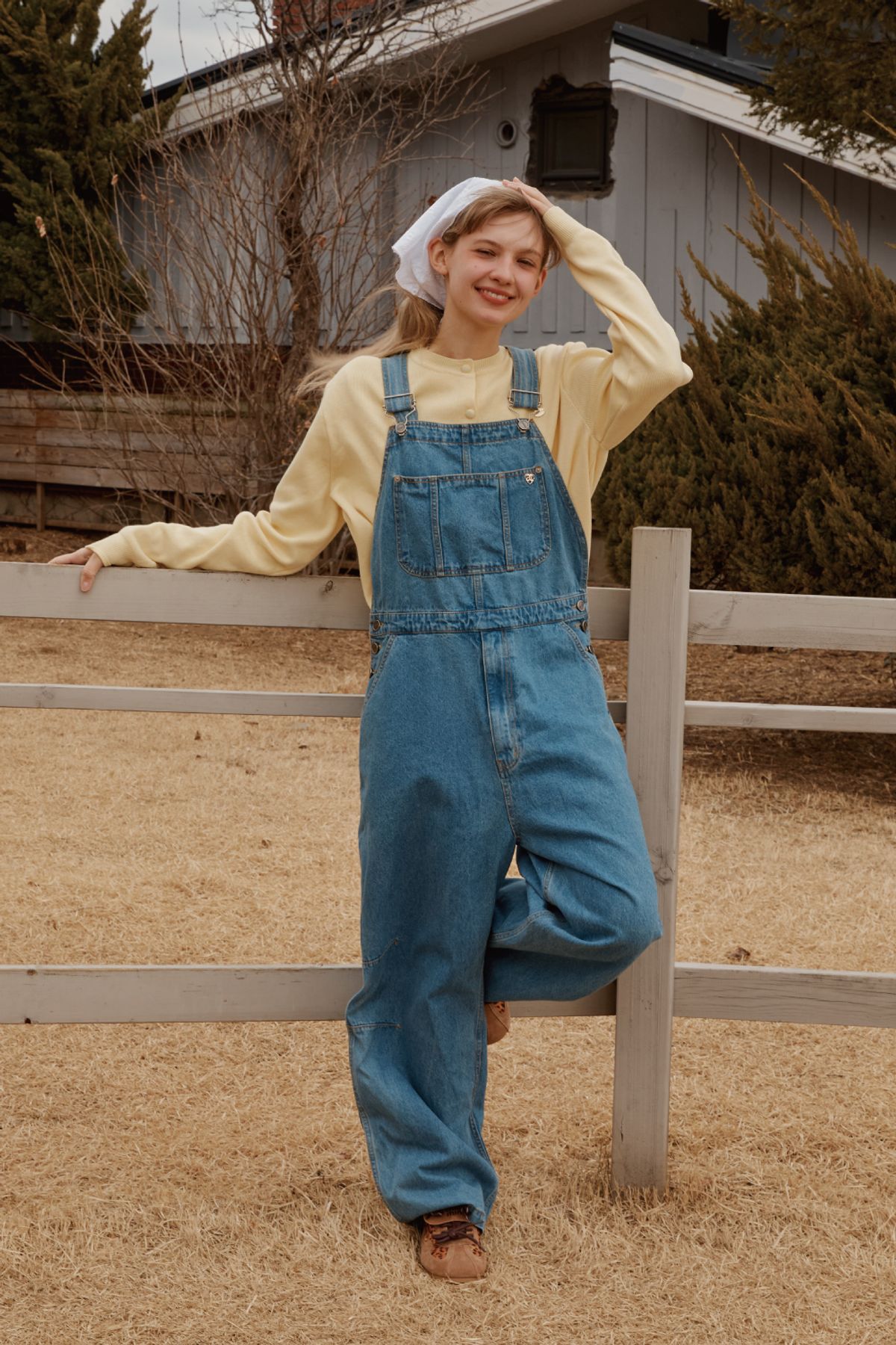 아노에틱(ANOETIC) ANC LACE LOGO DENIM OVERALL