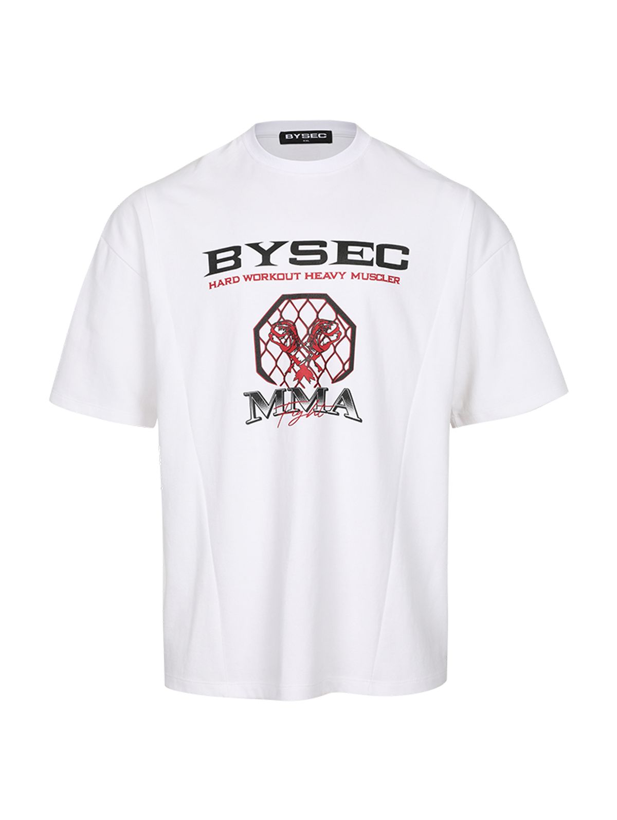 바이젝(BYSEC) 특양면 MMA 오버핏 반팔 티셔츠_2Color