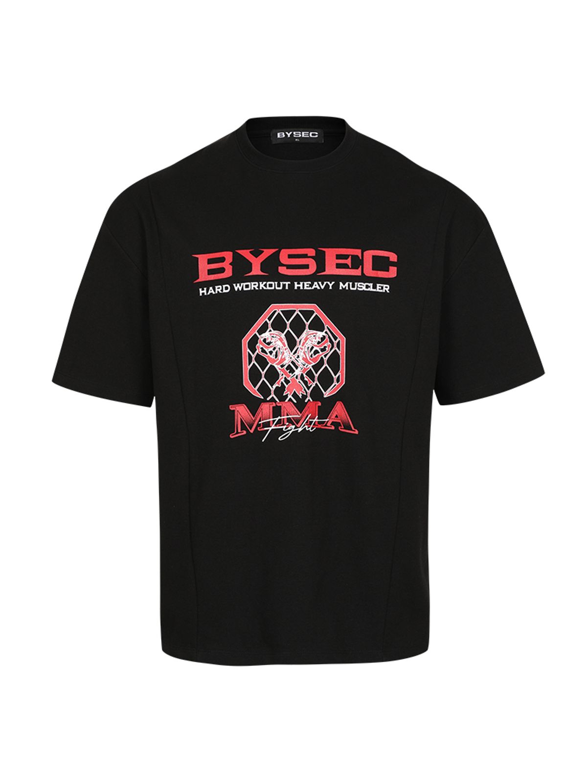 바이젝(BYSEC) 특양면 MMA 오버핏 반팔 티셔츠_2Color