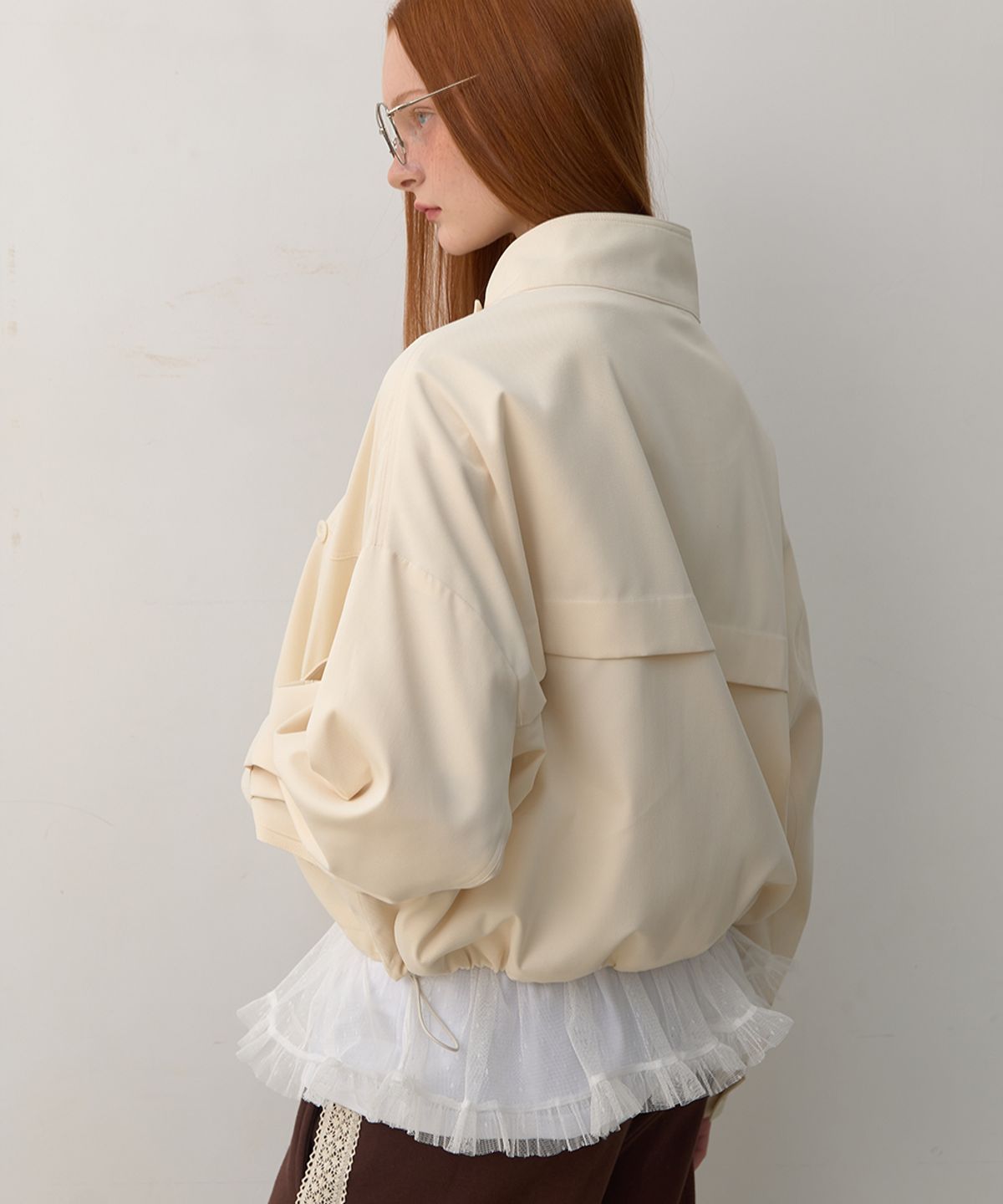 320쇼룸(320SHOWROOM) Nest String Crop Jacket Cream