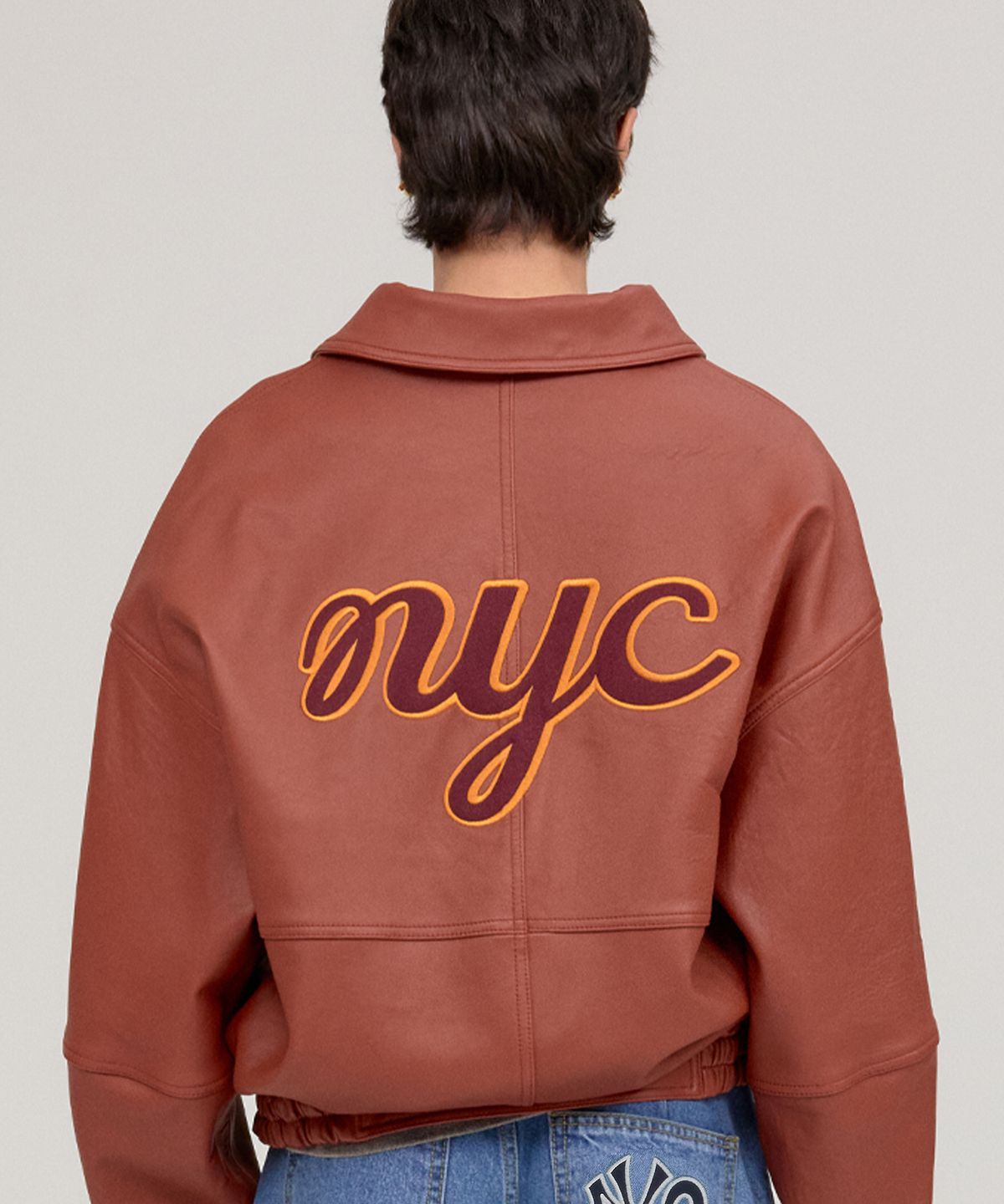 노앙(NOHANT) NYC WASHED LEATHER BLOUSON RED