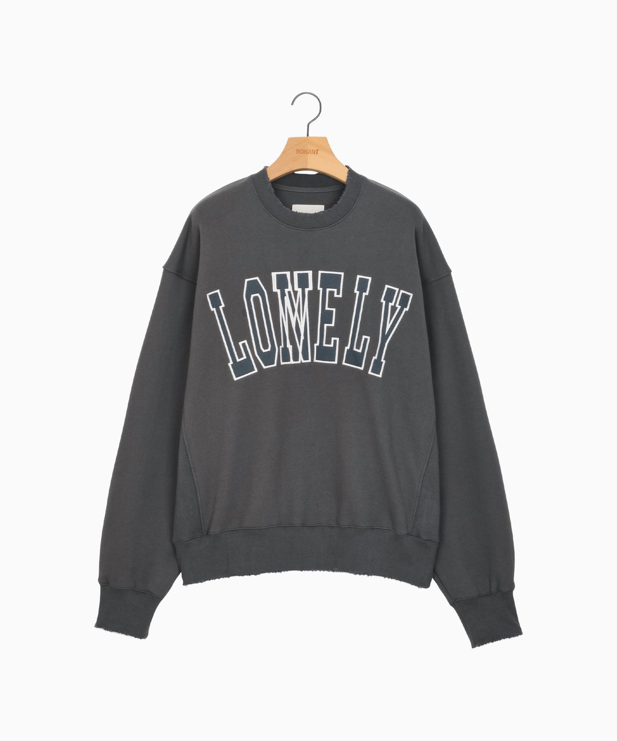 노앙(NOHANT) LONELY/LOVELY DAMAGE SWEATSHIRT CHARCOAL