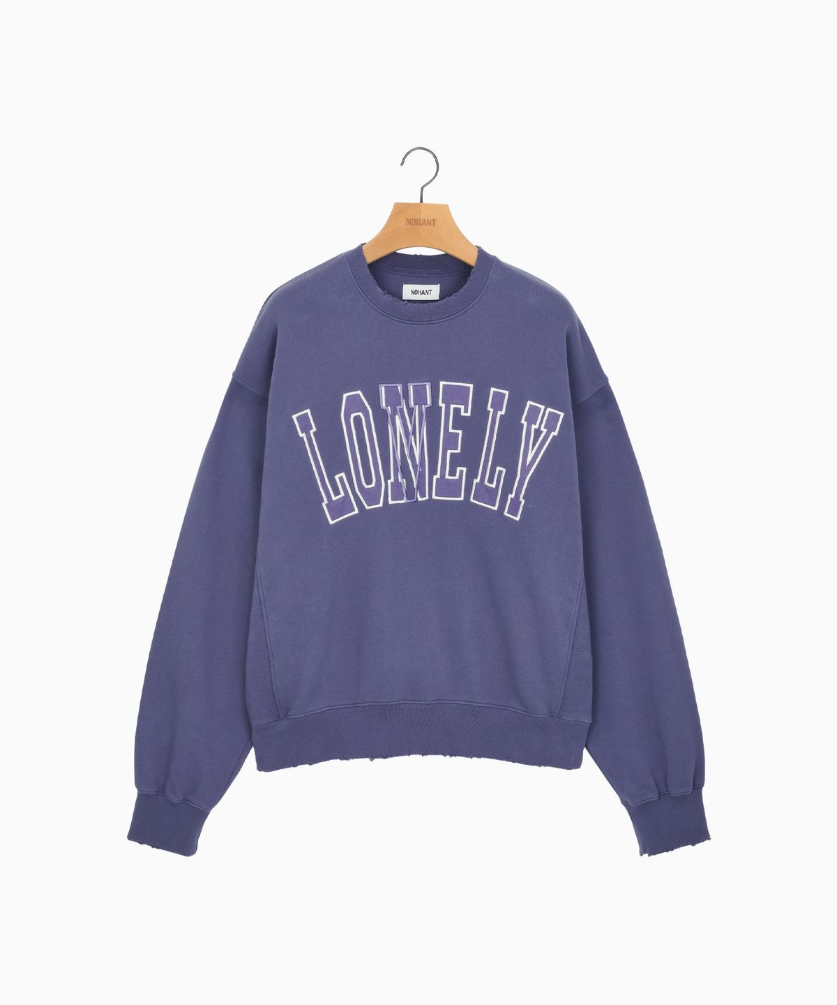 노앙(NOHANT) LONELY/LOVELY DAMAGE SWEATSHIRT INDIGO BLUE