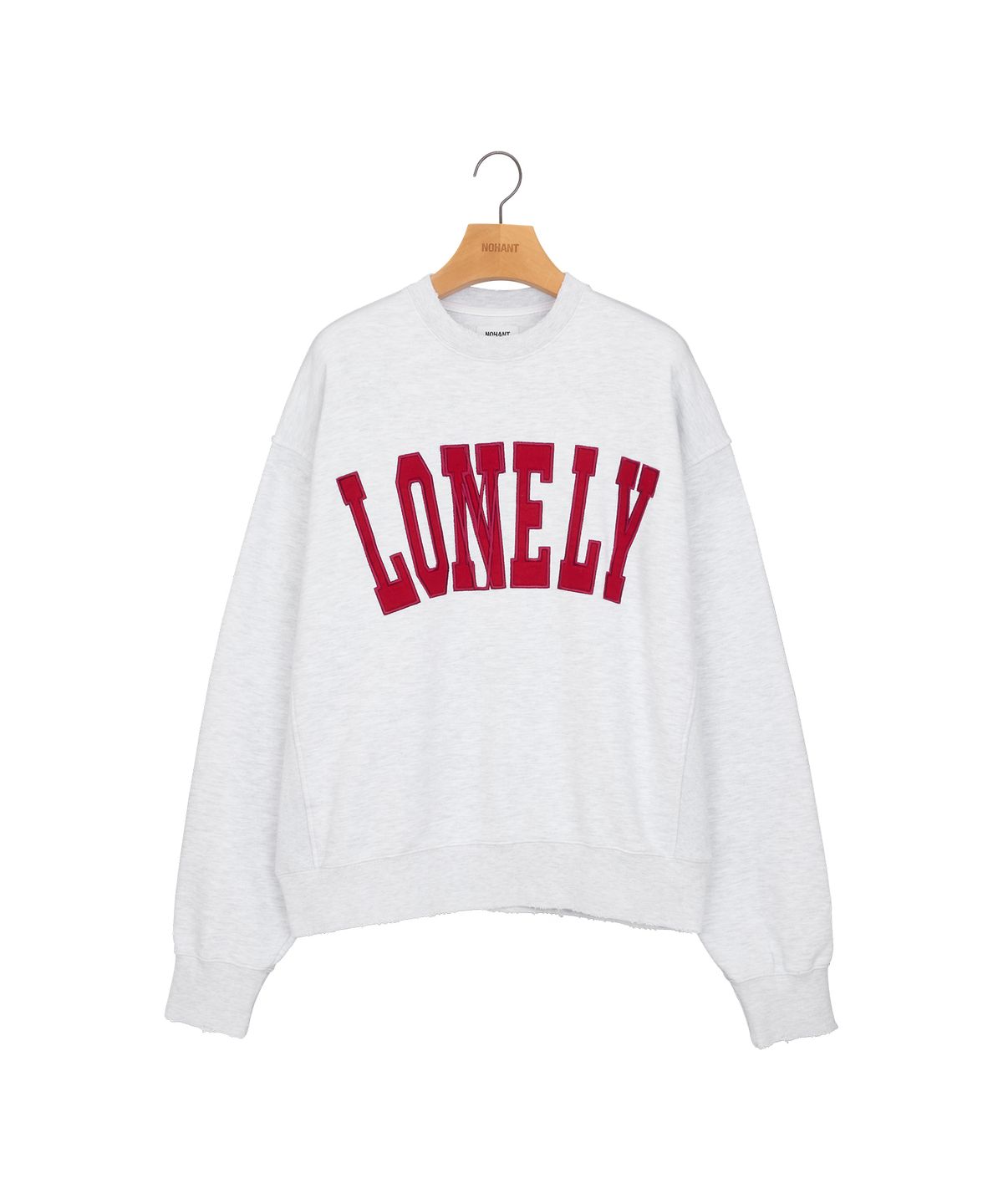 노앙(NOHANT) LONELY/LOVELY DAMAGE SWEATSHIRT ASH GRAY
