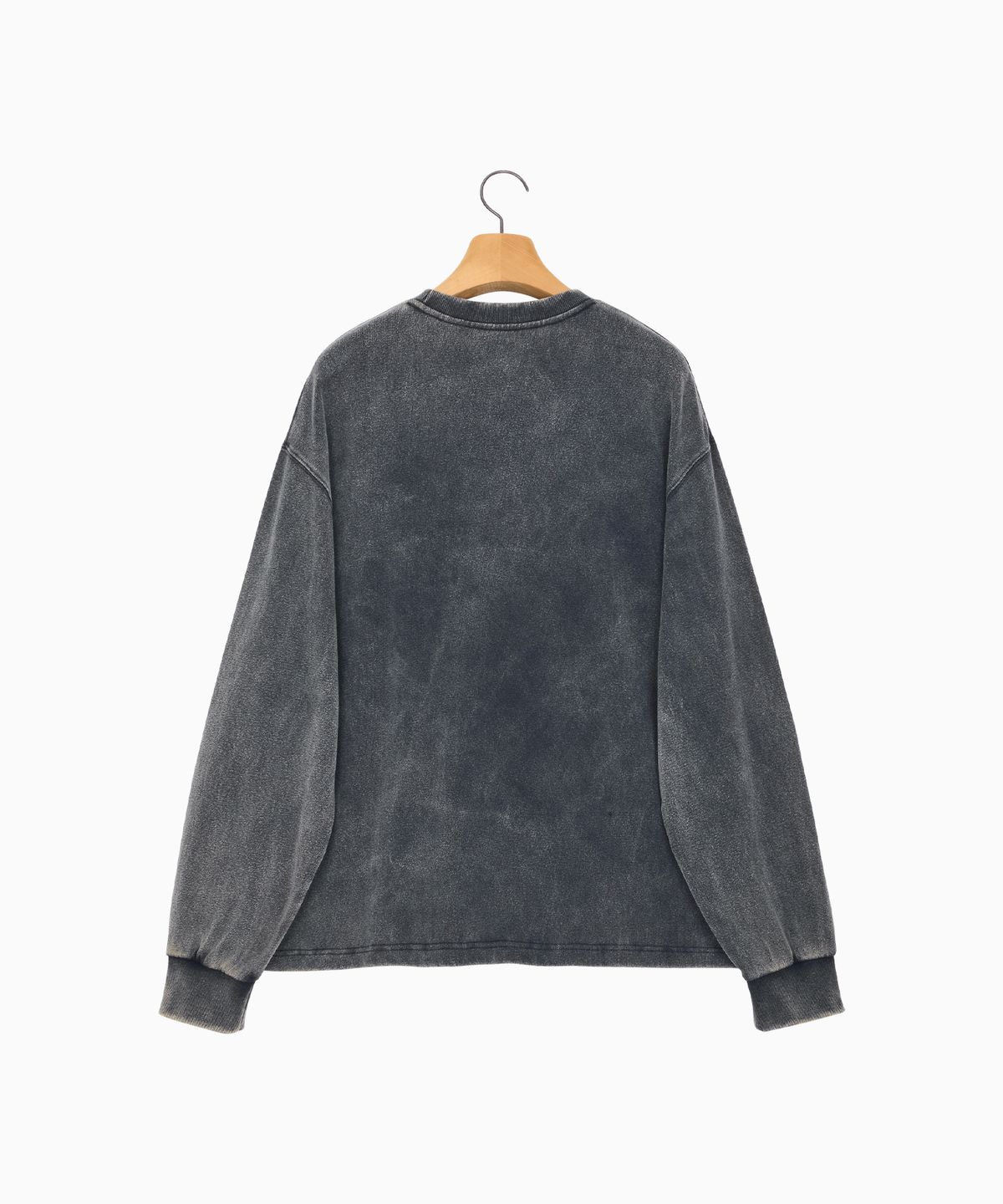 노앙(NOHANT) LONELY/LOVELY SALT WASHING LONG SLEEVE T-SHIRT CHARCOAL
