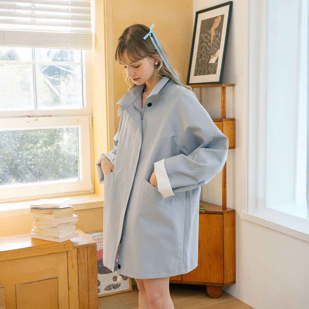 던드롭(DUNDROP) DD_Loose sky blue jacket