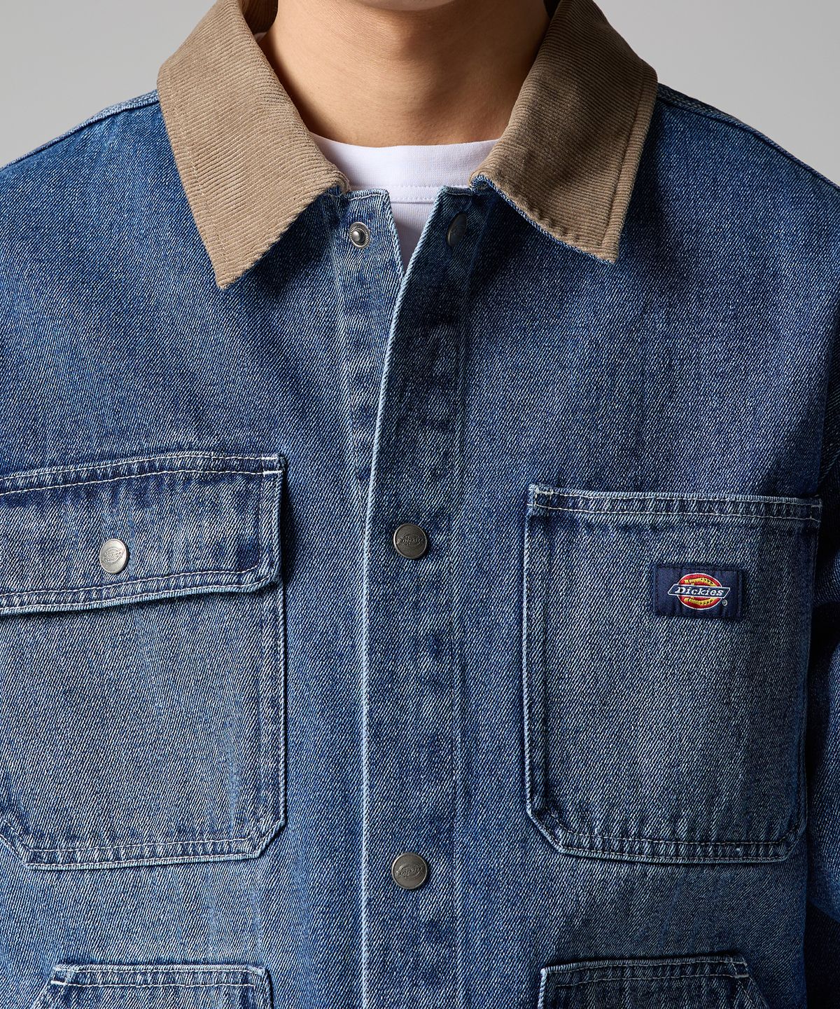 디키즈(DICKIES) 유틸리티 워시드 데님 초어 재킷 Medium Blue