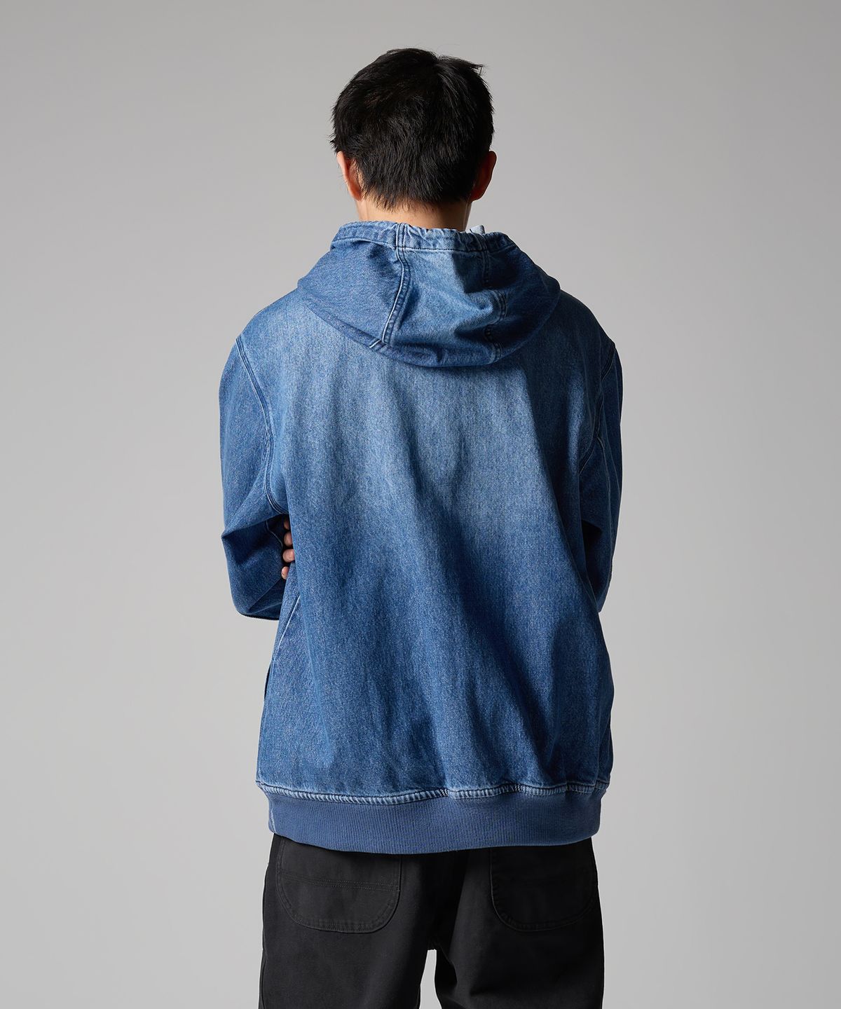 디키즈(DICKIES) 웨이브 로고 데님 후드 집업 Medium Blue