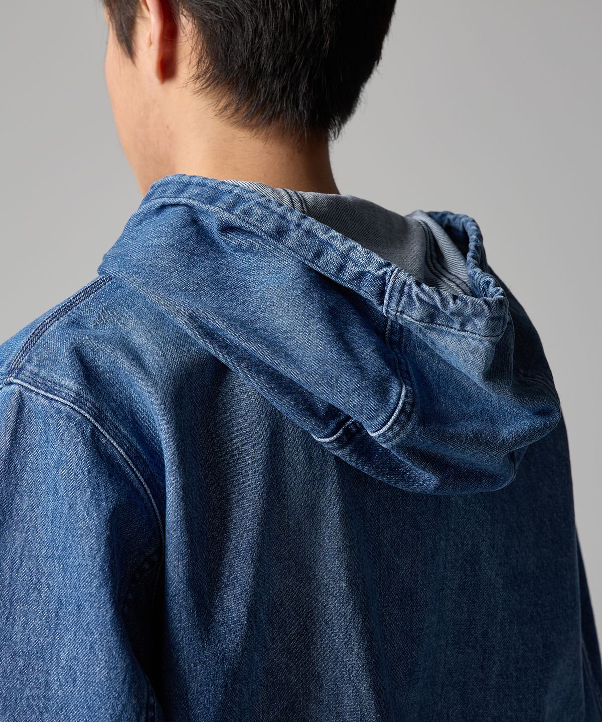 디키즈(DICKIES) 웨이브 로고 데님 후드 집업 Medium Blue