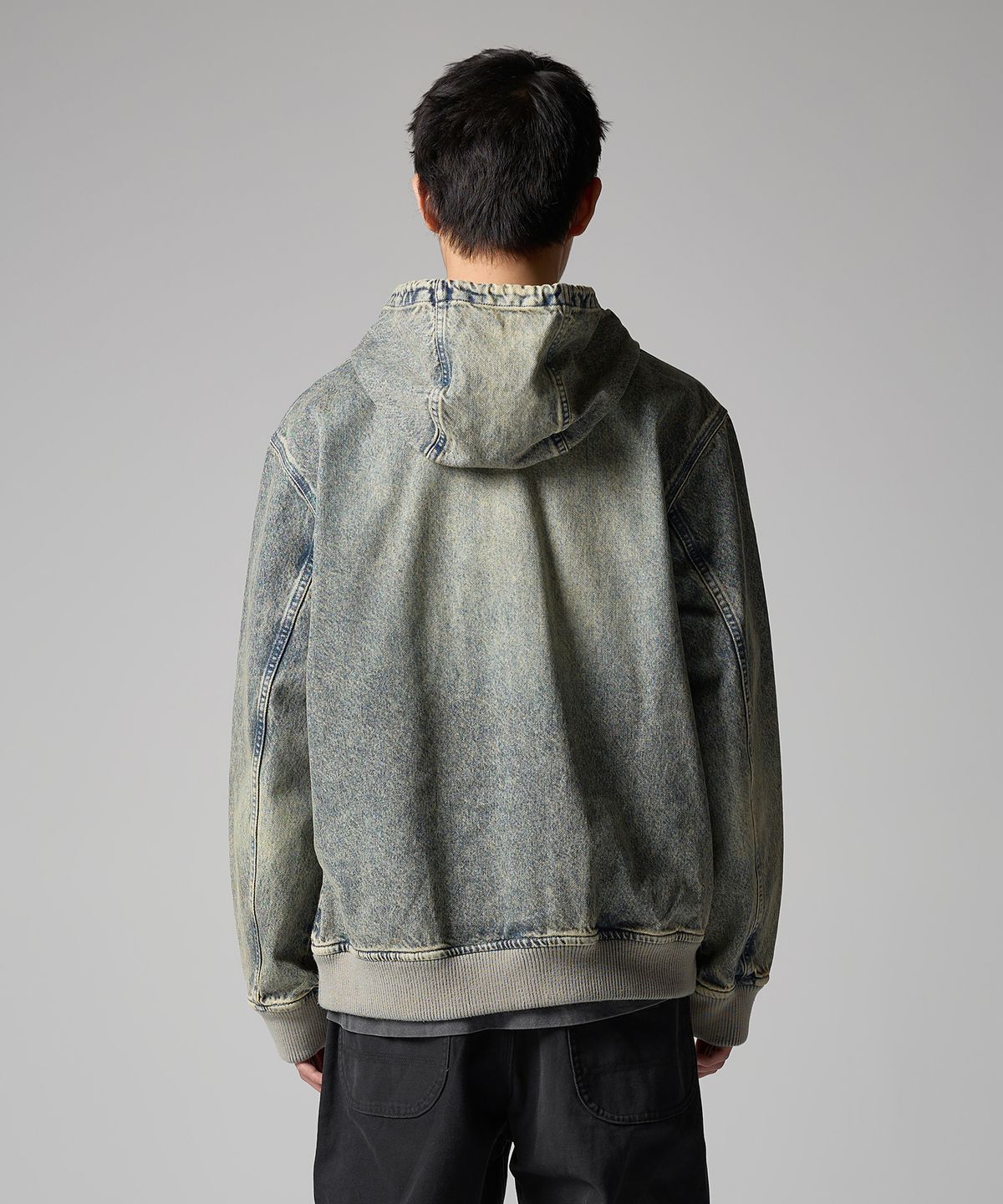 디키즈(DICKIES) 웨이브 로고 데님 후드 집업 Tinted Denim
