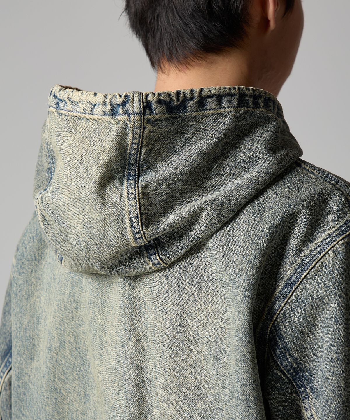 디키즈(DICKIES) 웨이브 로고 데님 후드 집업 Tinted Denim