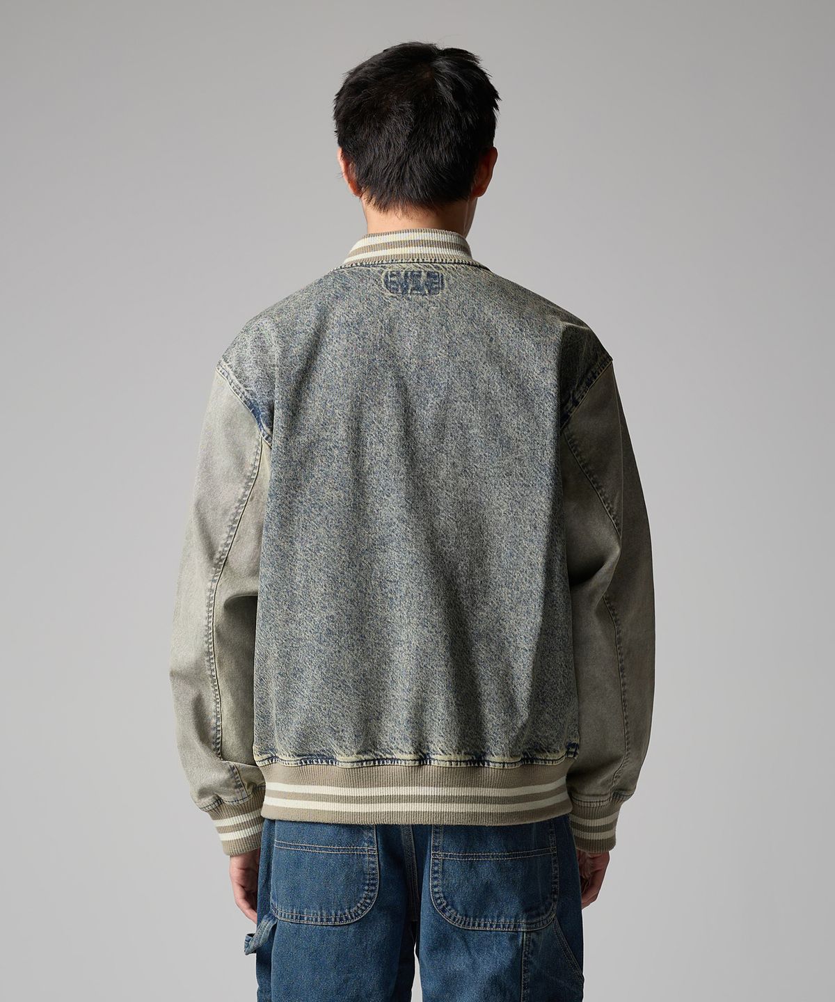 디키즈(DICKIES) 웨이브 로고 데님 봄버 재킷 Tinted Denim