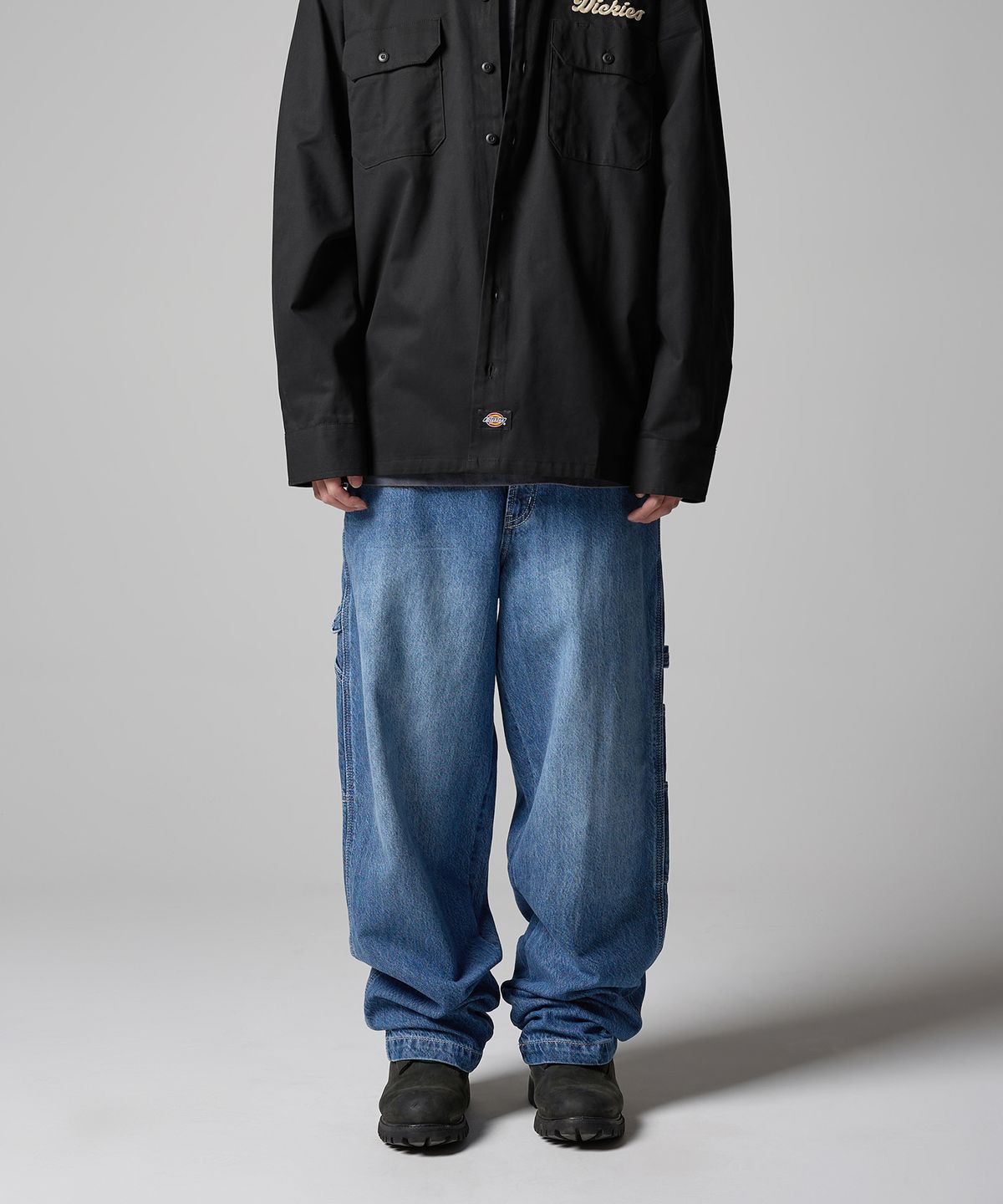 디키즈(DICKIES) 루즈핏 카펜터 유틸리티 데님 팬츠 Medium Blue