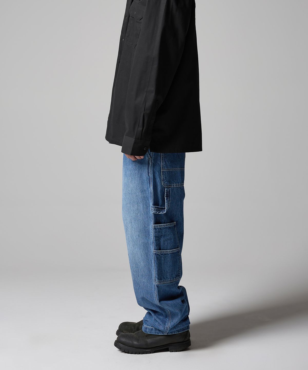 디키즈(DICKIES) 루즈핏 카펜터 유틸리티 데님 팬츠 Medium Blue