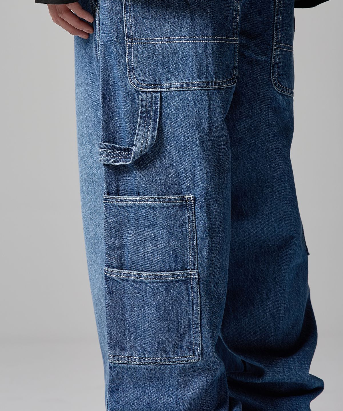 디키즈(DICKIES) 루즈핏 카펜터 유틸리티 데님 팬츠 Medium Blue
