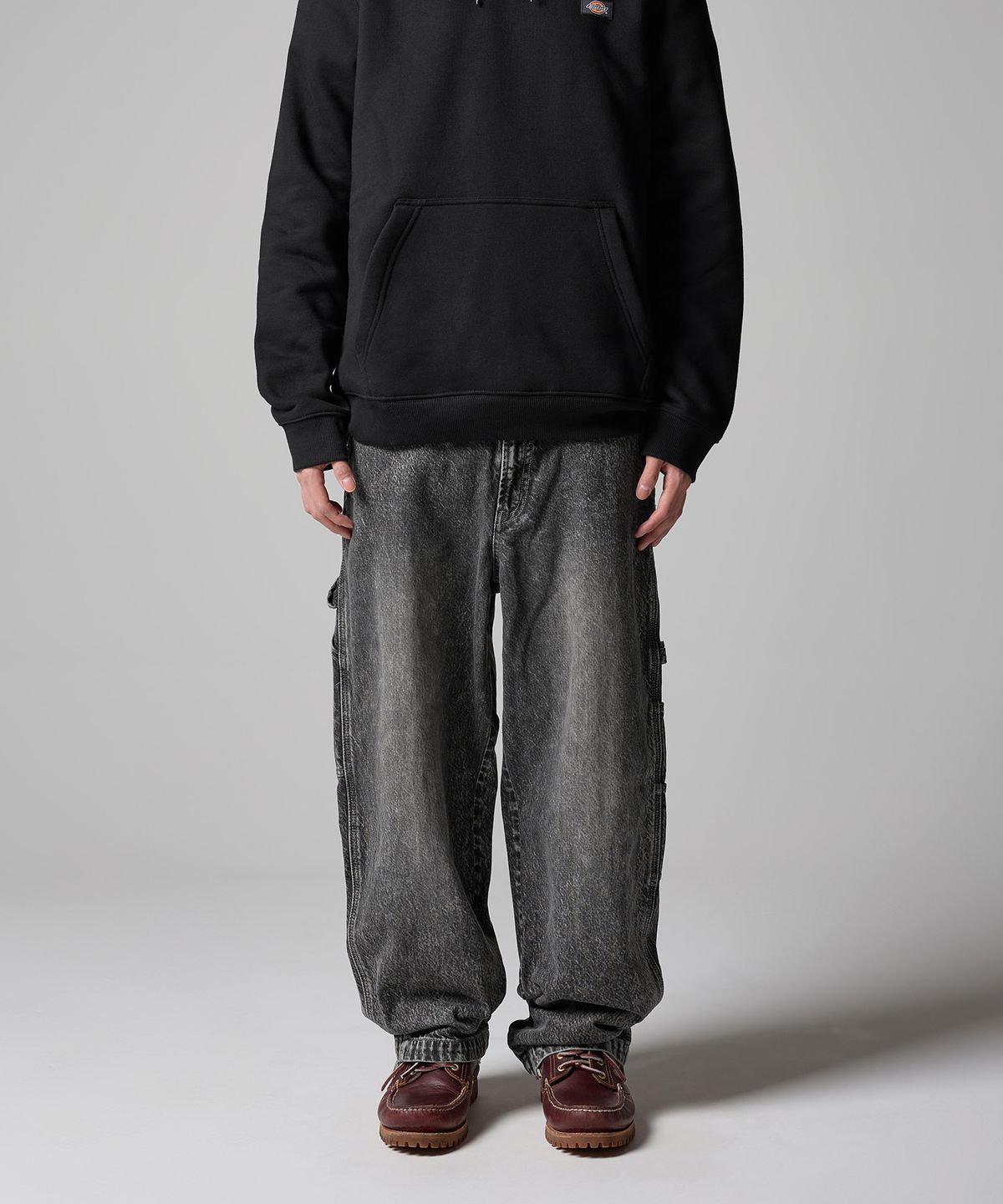 디키즈(DICKIES) 루즈핏 카펜터 유틸리티 데님 팬츠 Light Gray Denim