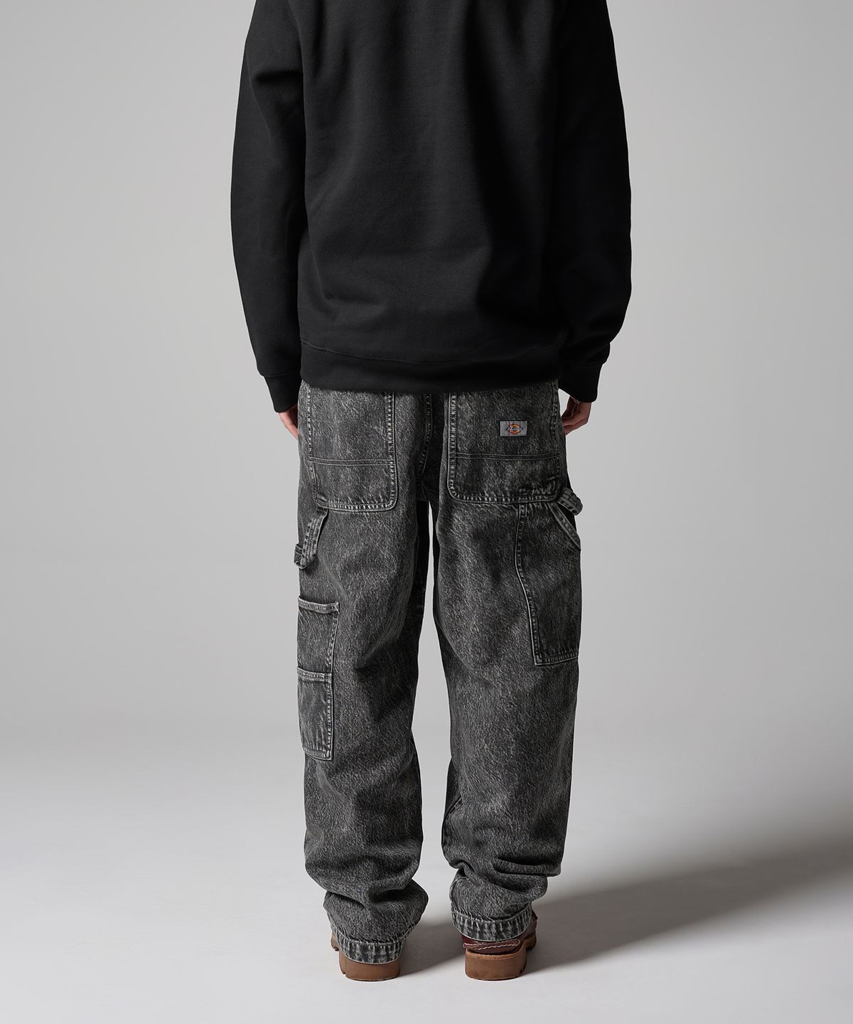 디키즈(DICKIES) 루즈핏 카펜터 유틸리티 데님 팬츠 Light Gray Denim