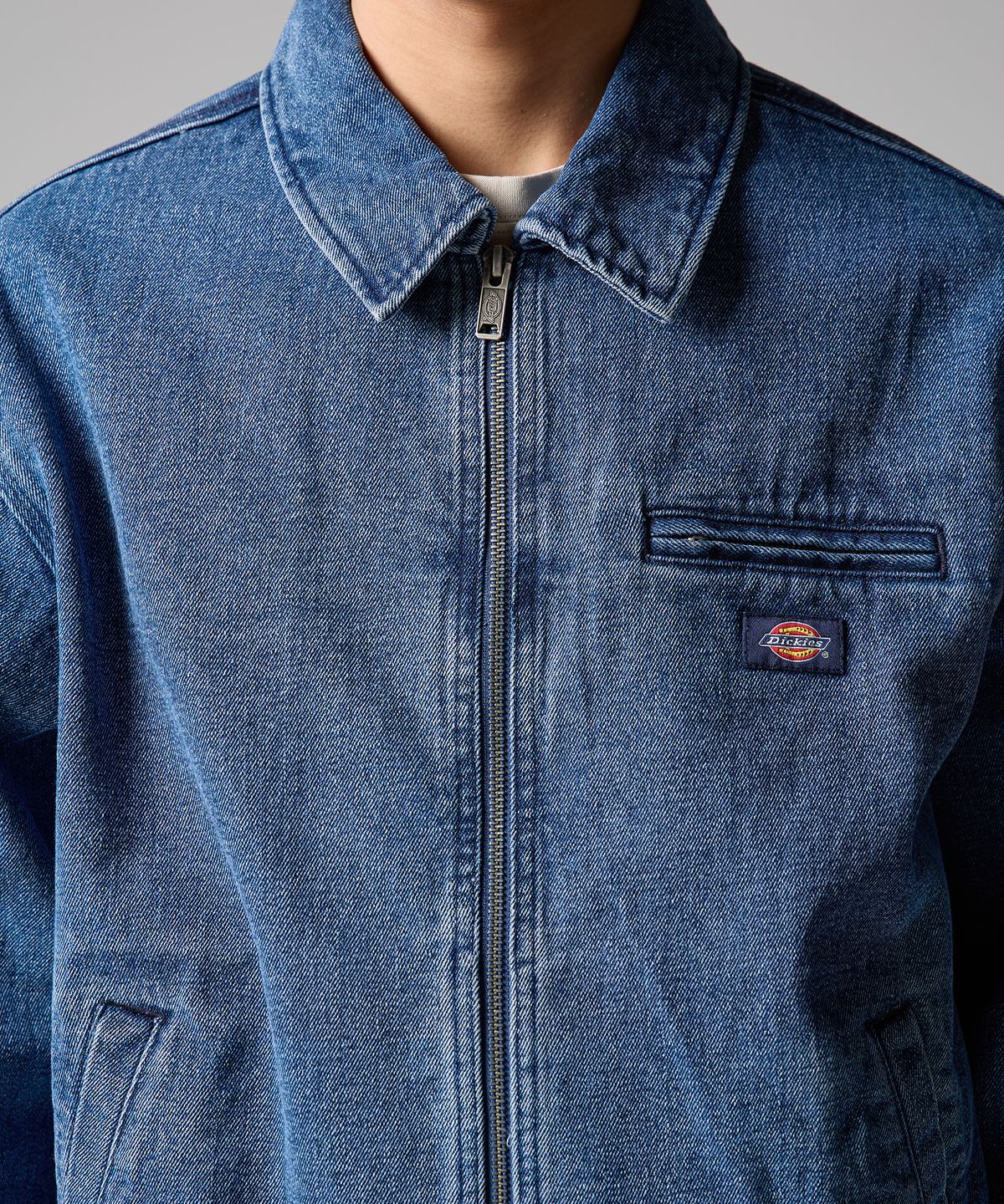 디키즈(DICKIES) 웨이브 로고 데님 재킷 Medium Blue