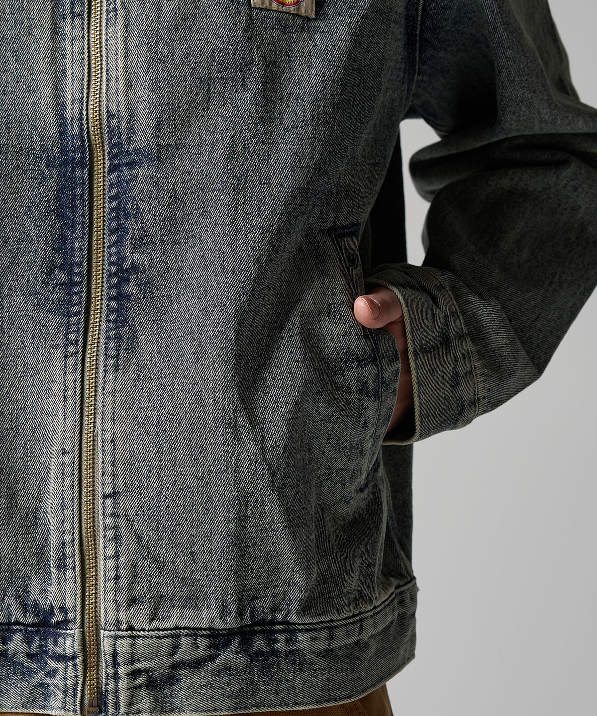 디키즈(DICKIES) 웨이브 로고 데님 재킷 Tinted Denim