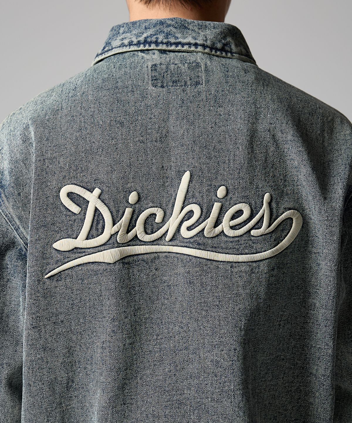 디키즈(DICKIES) 웨이브 로고 데님 재킷 Tinted Denim
