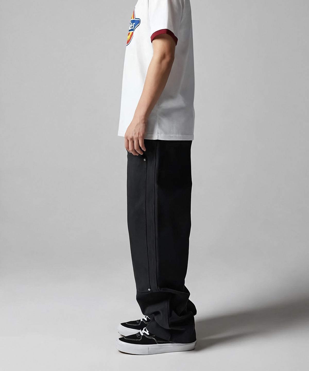 디키즈(DICKIES) 스톤워시드 덕 캔버스 더블니 팬츠 Black