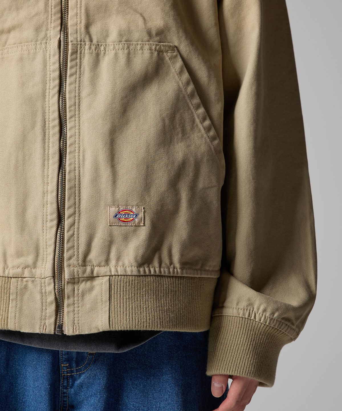 디키즈(DICKIES) 덕 캔버스 후드 집업 재킷 Desert Sand