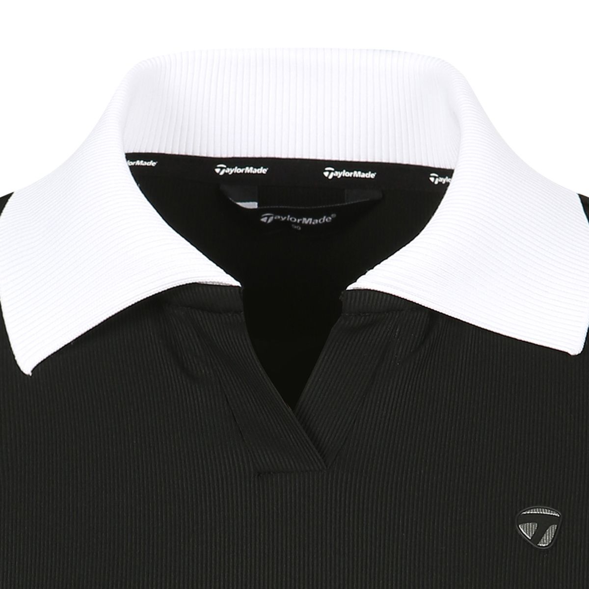 테일러메이드 어패럴(TAYLORMADE APPAREL) 여성 니트 배색 V넥 카라 반팔 티셔츠 TTO-61HG46-199