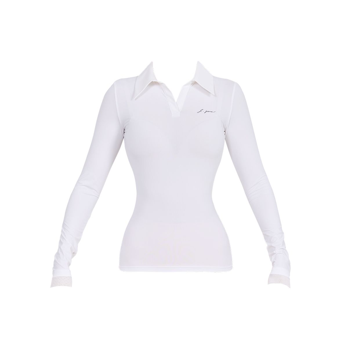 제이제인(J.JANE) 오픈 카라 쿨링 티셔츠 (White)