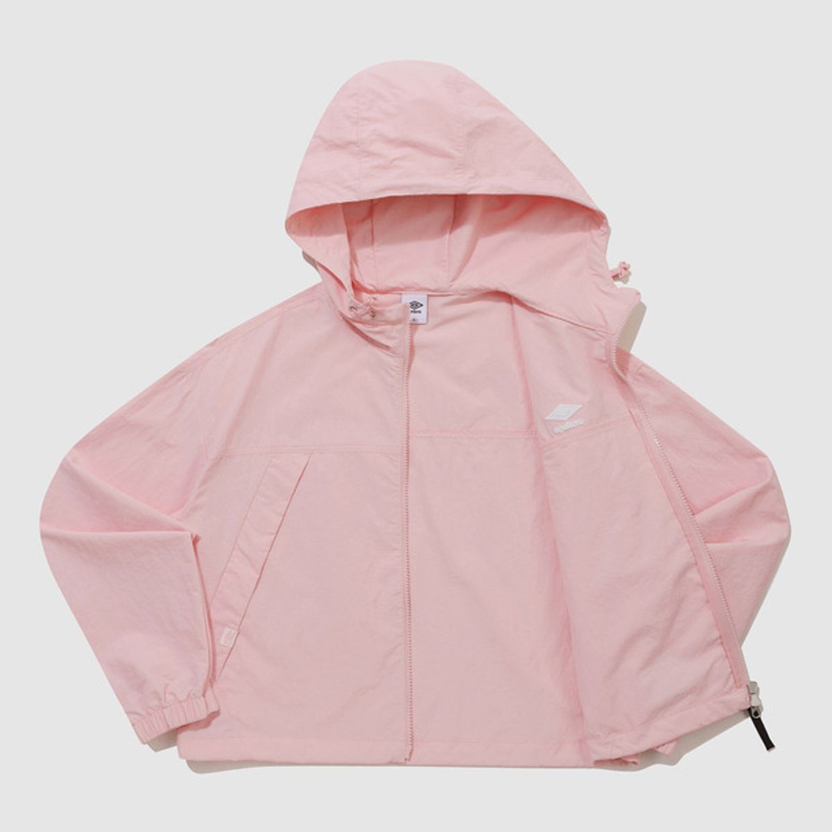 엄브로(UMBRO) 클래식 우먼스 후드형 바람막이 집업 자켓 핑크(UQ222CJK43)