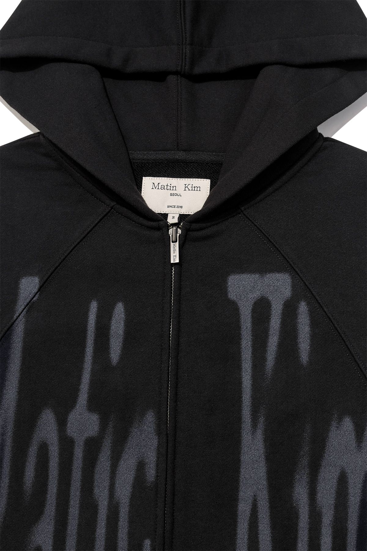 MUSINSA公式 | MATIN KIM BIG LOGO HOODY ZIP UP IN BLACK