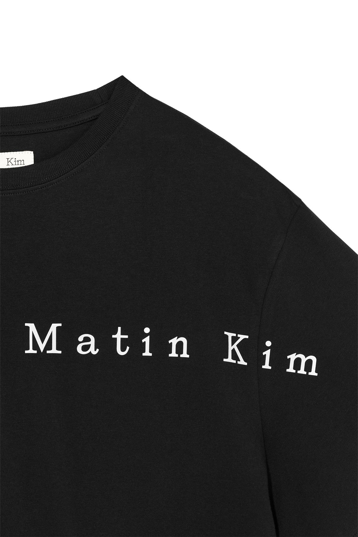 ★Matin Kim★HALF TEXT LOGO TOP FOR WOMEN★大人気★ MUSINSA公式 | MATIN KIM HALF TEXT LOGO TOP FOR WOMEN IN BLACK
