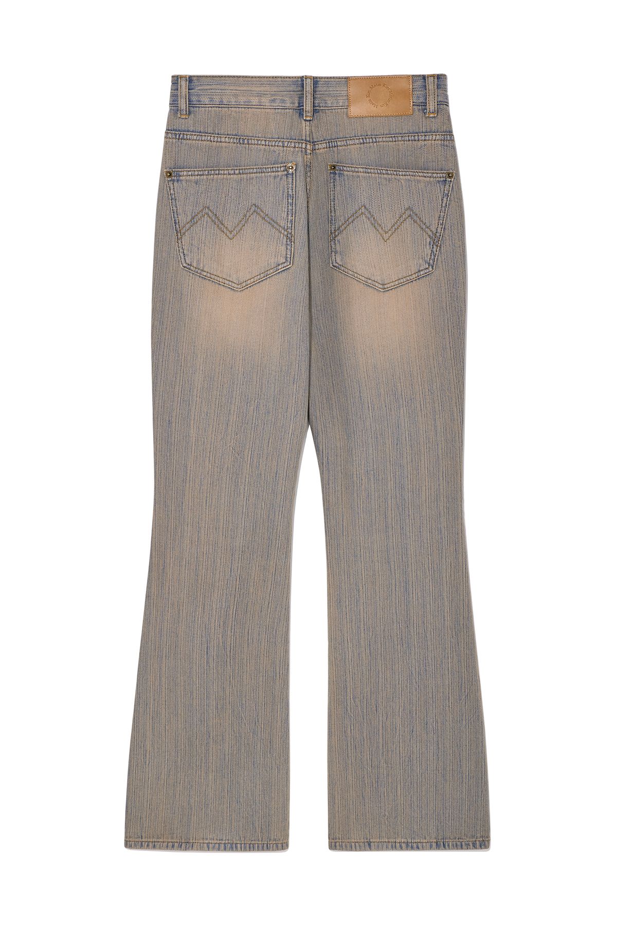 MUSINSA | MATIN KIM WASHED STRIPE BOOTS CUT DENIM PANTS IN