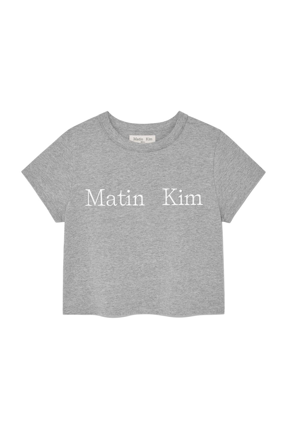 MUSINSA | MATIN KIM [JAPAN EXCLUSIVE] LOGO CROP TOP IN GREY