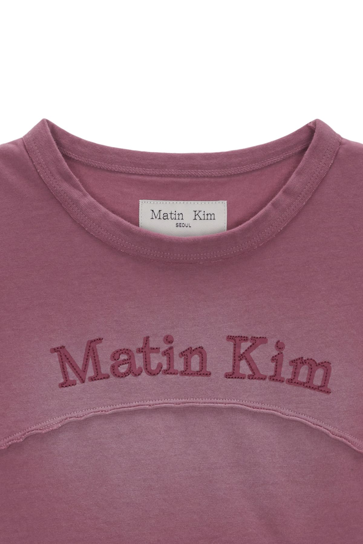 MUSINSA公式 | MATIN KIM PIGMENT CUT OUT LOGO CROP TOP IN