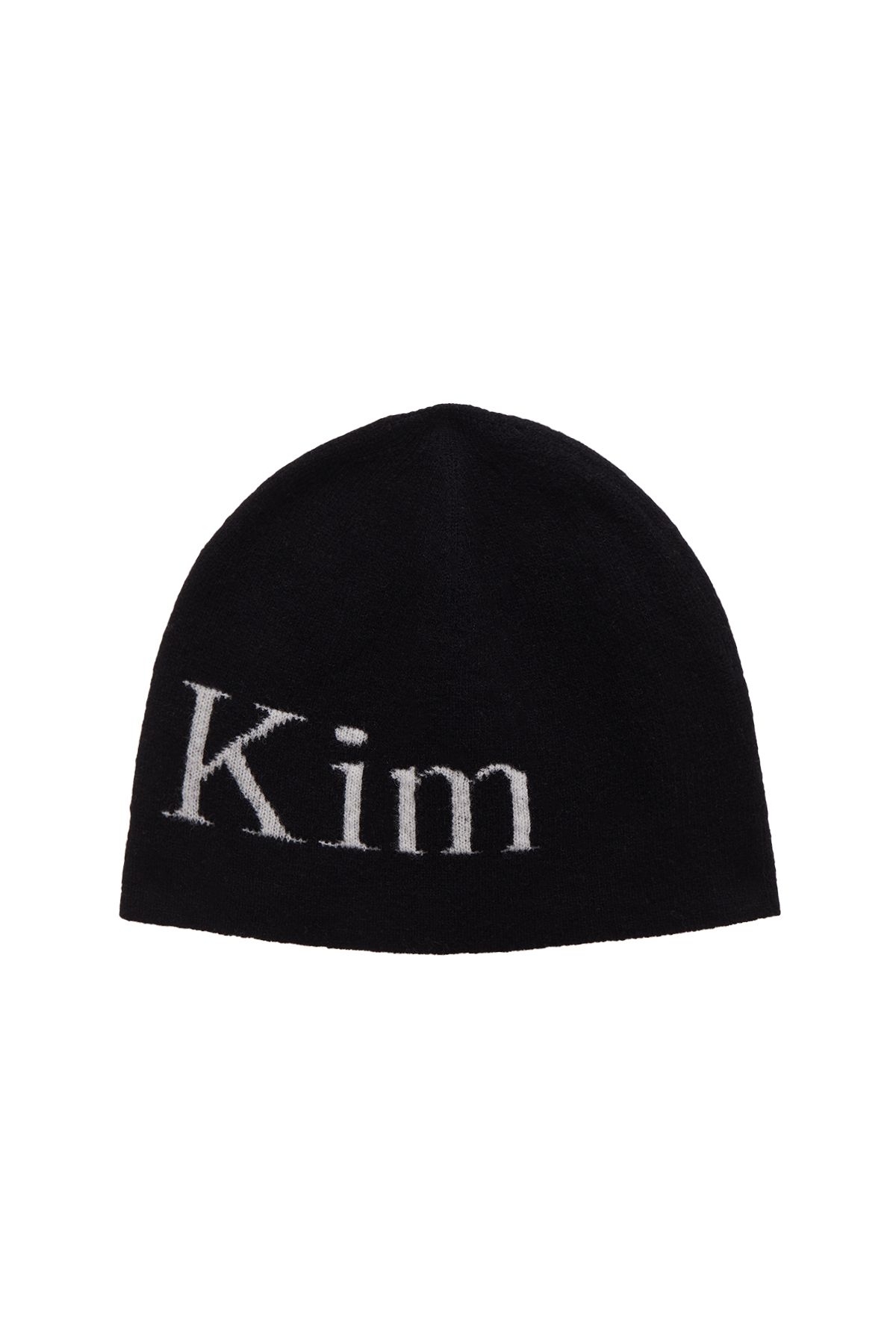 MUSINSA公式 | MATIN KIM LOGO JACQUARD SHORT BEANIE IN BLACK