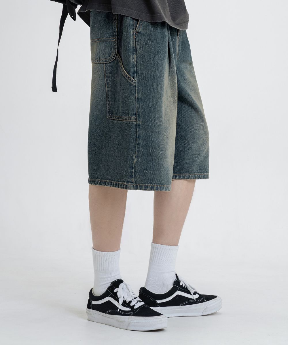★MUSINSA STANDARD★ Fertig banding Bermuda denim pants medi MUSINSA | MUSINSA STANDARD REGULAR FIT DENIM PANTS [MEDIUM