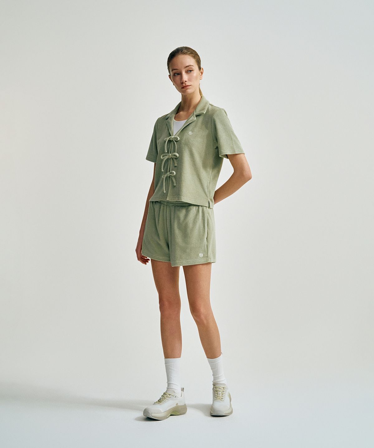 세르지오 타키니(SERGIO TACCHINI) W 에다 테리 릴렉스핏 반바지 (L.Green)