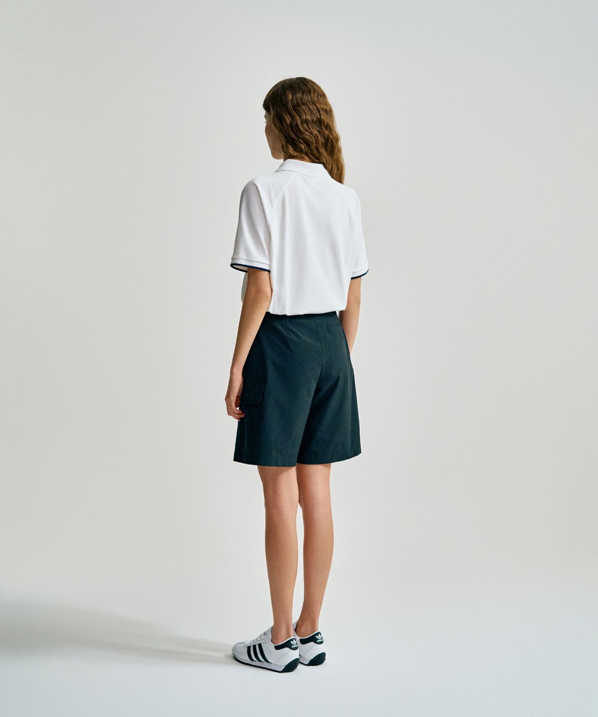 세르지오 타키니(SERGIO TACCHINI) W 코튼라이크 우븐 버뮤다 팬츠 (Black)