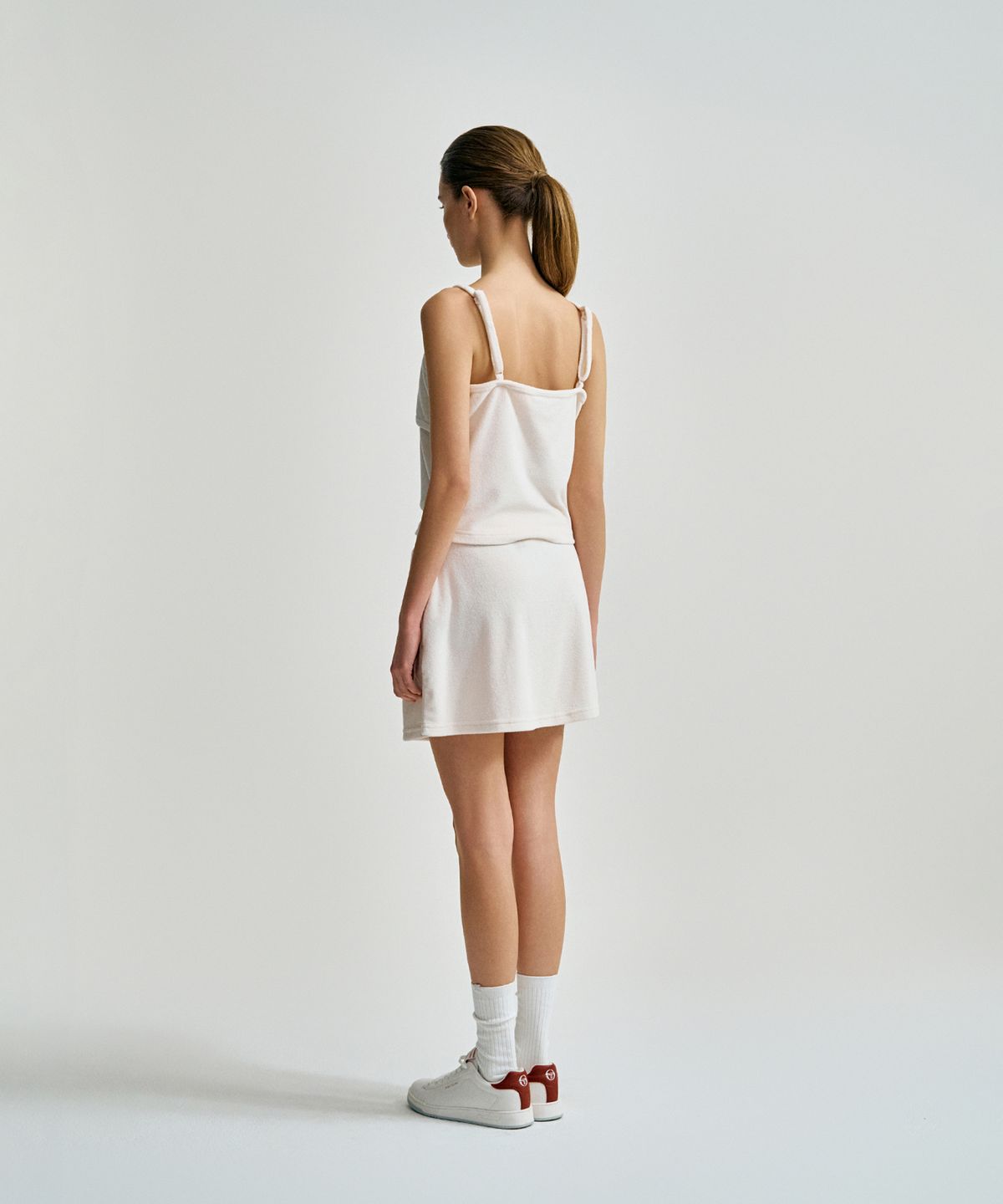 세르지오 타키니(SERGIO TACCHINI) W 에다 테리 플레어 스커트 (Ivory)