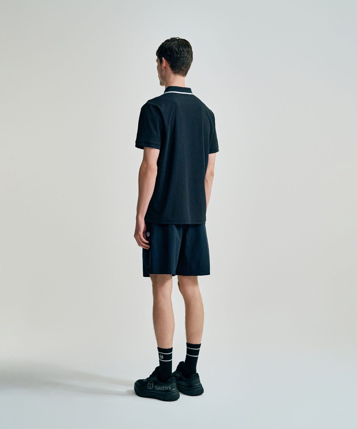 세르지오 타키니(SERGIO TACCHINI) M 레이프레쉬 레터링 피케 반팔 폴로 (Black)