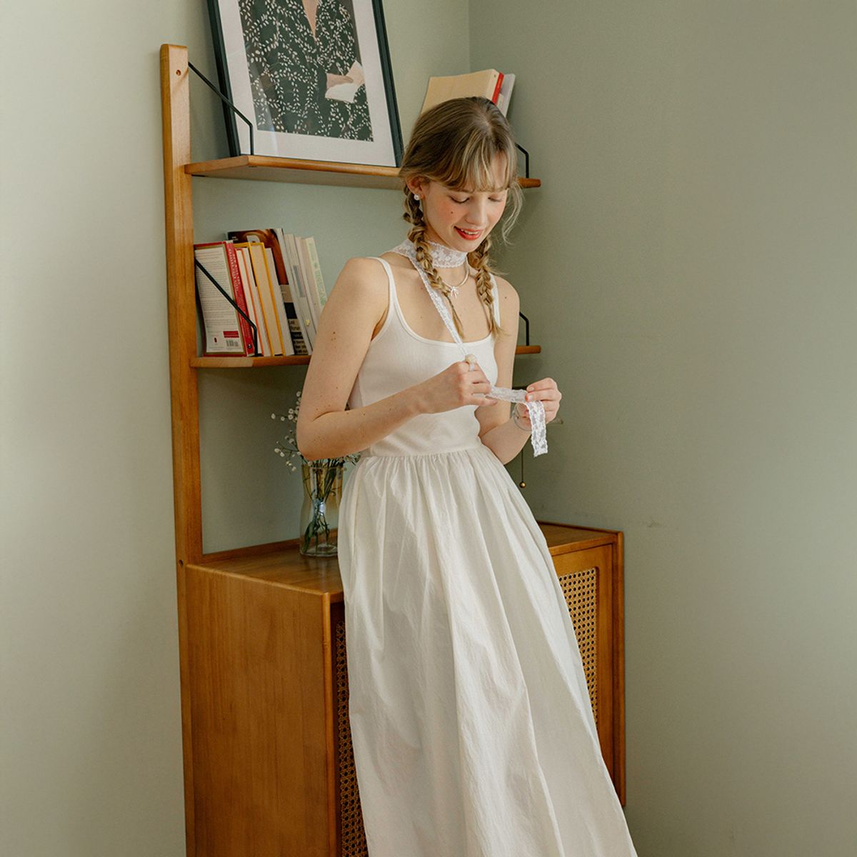 던드롭(DUNDROP) DD_Sling flower bud dress_2color