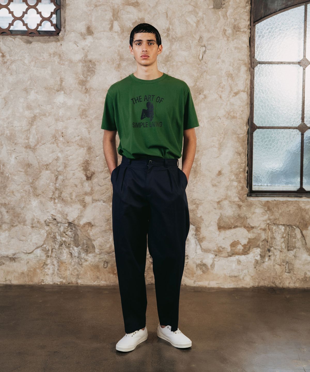 셔터(SHIRTER) WASHED ART T-SHIRT (GREEN)