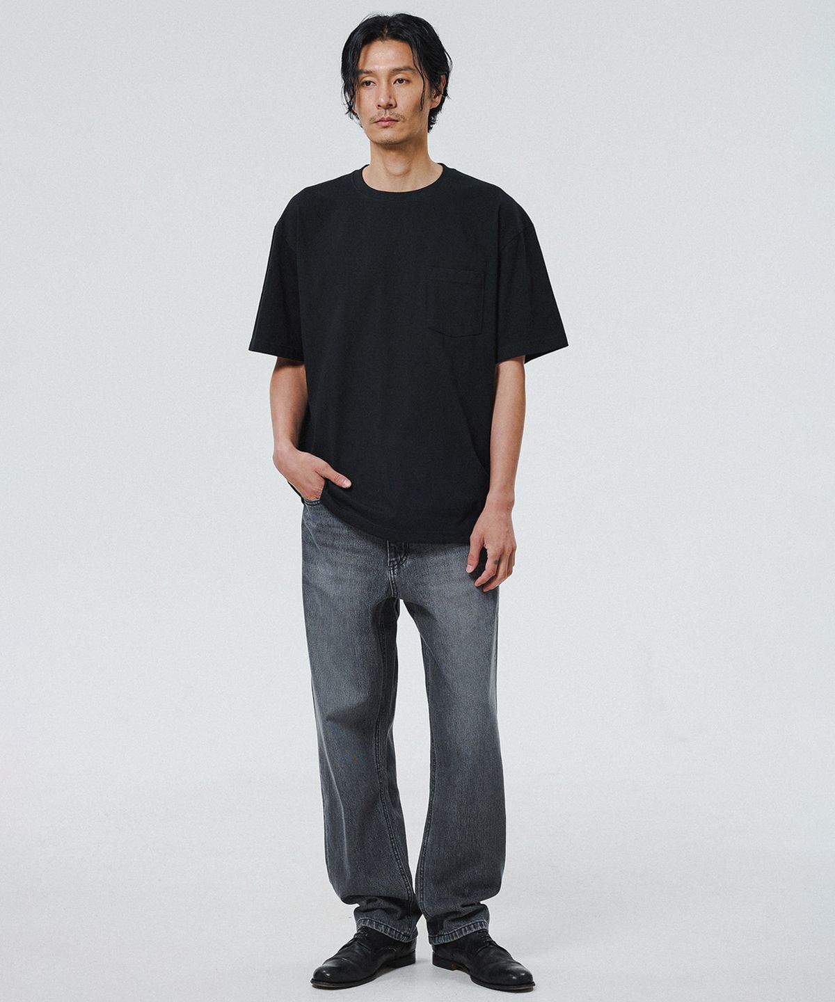 셔터(SHIRTER) FINE COTTON OVERSIZE FIT T-SHIRT (BLACK)