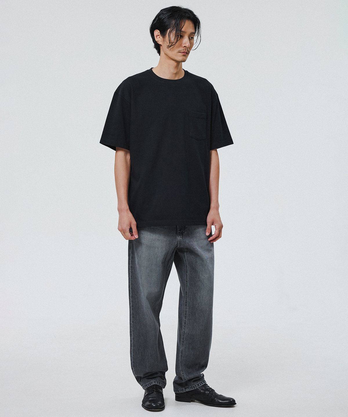 셔터(SHIRTER) FINE COTTON OVERSIZE FIT T-SHIRT (BLACK)