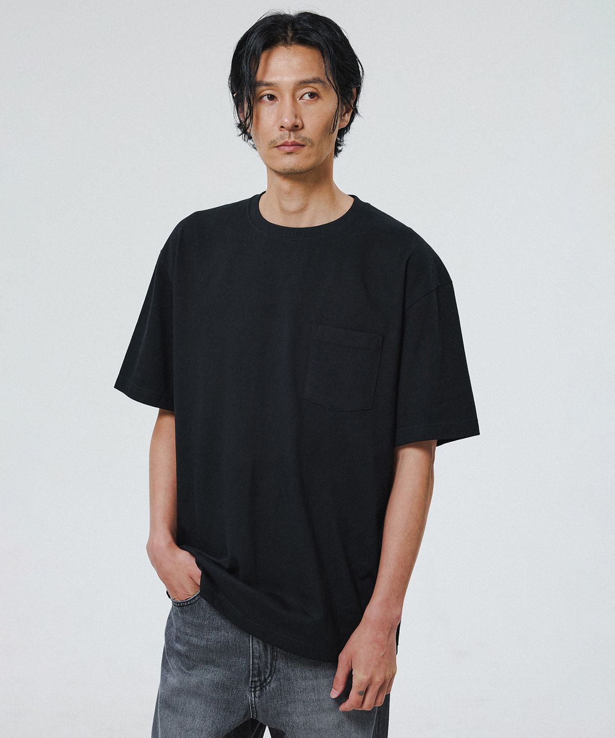 셔터(SHIRTER) FINE COTTON OVERSIZE FIT T-SHIRT (BLACK)
